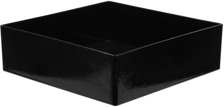 Tafel dienblad/plateau/tray - zwart - 20 x 20 cm - kunststof - vierkant