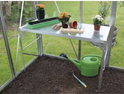 Tafel Geanodiseerd Aluminium Met Polycarbonaat (pc) Beglazing 16mm 121x54x76cm
