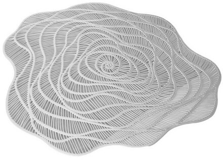 Tafel Mat Mok Coaster Placemat Voor Keuken Eettafel Placemat Hollow Pvc Tafel Decoratieve Pad Onderzetters Home Decor zilver 38x38cm