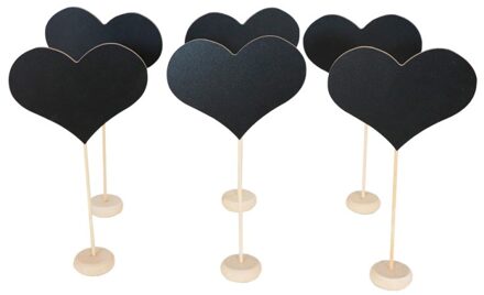 Tafel Naam Bordjes Leisteen/Hout (6st) Zwart