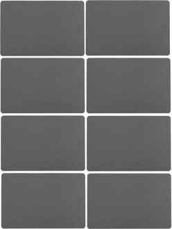 tafel placemat - 8x - PU-leer/leer look - grijs - 45 x 30 cm - Tafel onderleggers
