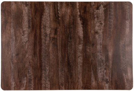 Tafel placemat donker hout kleur 43 x 28 cm van kunststof Bruin