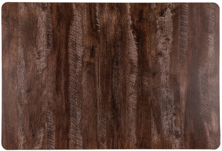 Tafel placemat donker hout kleur 43 x 28 cm van kunststof