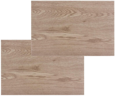 tafel placemat in dennen hout print - Set van 10x stuks - PVC - 45 x 30 cm - Onder
