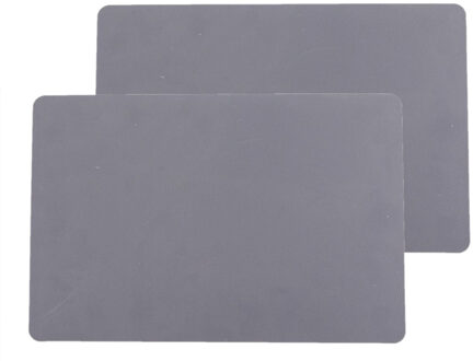 tafel placemat PU- Set van 12x stuks -leer/leer look - grijs - 45 x 30 cm - Tafel
