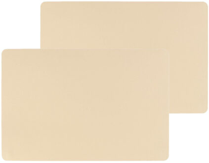 tafel placemat PU- Set van 4x stuks -leer/leer look - beige - 45 x 30 cm - Tafel o