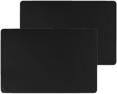 tafel placemat PU- Set van 4x stuks -leer/leer look - zwart - 45 x 30 cm - Tafel o
