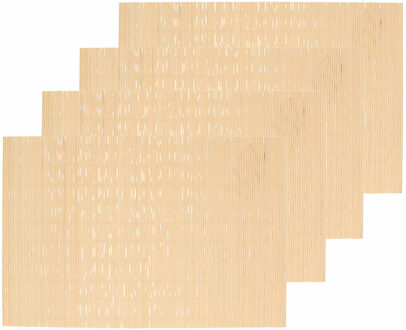 Tafel placemat - Set van 12x stuks - naturel bamboe - 45 x 30 cm - Tafel onderlegg