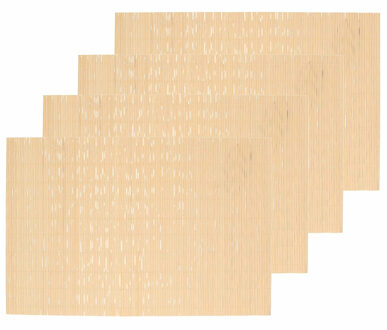 Tafel placemat - Set van 6x stuks - naturel bamboe - 45 x 30 cm - Tafel onderlegge