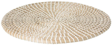 Tafel Placemat - zeegras - wit - D35 cm - extra dik