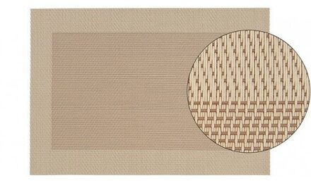 Tafel Placemats - 1x stuks - beige - gevlochten - 45 x 30 cm - onderleggers