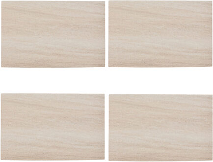 tafel placemats - 4x - Natuursteen look - beige - 45 x 30 cm - Tafel onderleggers