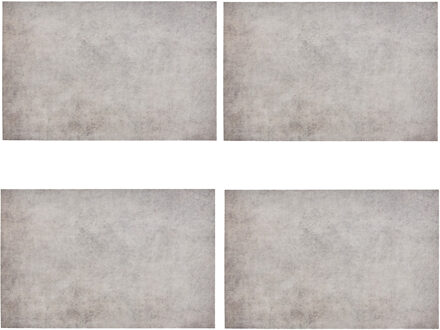 tafel placemats - 4x - Natuursteen look - grijs - 45 x 30 cm - Tafel onderleggers