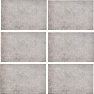 tafel placemats - 6x - Natuursteen look - grijs - 45 x 30 cm - Tafel onderleggers