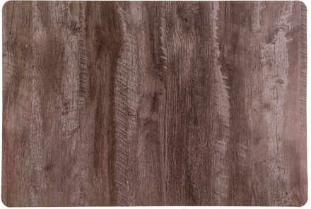 Tafel placemats - houten planken print - 43 x 28 cm - pvc - onderleggers Bruin
