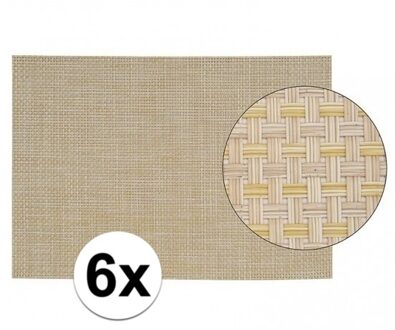 Tafel Placemats jute beige - 6x - geweven/gevlochten - 45 x 30 cm - Onderleggers - Tafel dekken