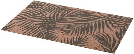 tafel placemats Palm Tree - grijs/bruin - linnen mix - 45 x 30 cm