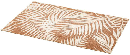 tafel placemats Palm Tree - wit/bruin - linnen mix - 45 x 30 cm