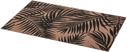 tafel placemats Palm Tree - zwart/bruin - linnen mix - 45 x 30 cm