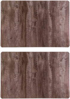Tafel placemats - Set van 6x stuks - houten planken print - 43 x 28 cm - pvc - onderleggers