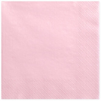 tafel servetten van papier - roze - 33 x 33 cm - Wegwerp - Feestservetten