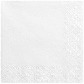 tafel servetten van papier - wit - 33 x 33 cm - Wegwerp - Feestservetten