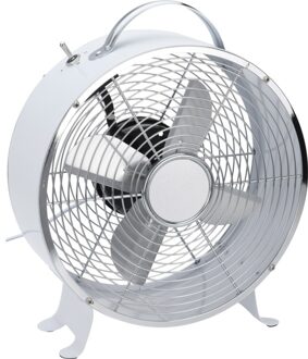 Tafel ventilator - 26 cm - Wit - kantoor/bureau ventilatoren - metaal