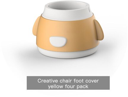 Tafel Voet Cover Siliconen Antislip Tafel En Stoel Voet Beschermkap Creatieve Ronde Tafel Voet Meubels cups geel