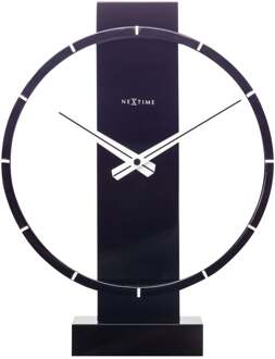 Tafel|Wandklok - 34x27cm - Hout|Staal - Zwart - 'Carl Small'