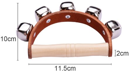 Tafelbel Hand Bells Met 7Pcs Jingle Bells Houten Handvat Muziekinstrument Speelgoed Voor Muziek Klasse 5stk