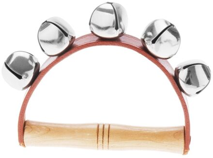 Tafelbel Hand Bells Met 7Pcs Jingle Bells Houten Handvat Muziekinstrument Speelgoed Voor Muziek Klasse Slaginstrumenten Speelgoed 5stk Jingle Bells B