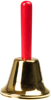 Tafelbel van hout en koper 13 cm