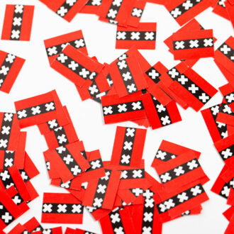 Tafelconfetti Amsterdamse Vlag (150st) Multikleur - Print