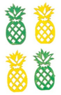 Tafelconfetti Ananas Hout (18st) Geel - Beige - Creme, Groen