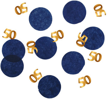 Tafelconfetti Elegant True Blue 50 Jaar - 25 Gram Blauw