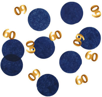 Tafelconfetti Elegant True Blue 60 Jaar - 25 Gram Blauw