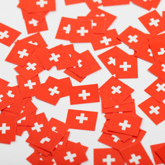 Tafelconfetti Vlag Zwitserland (150st) Rood - Zalm