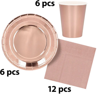 Tafelgerei Set Rosé Goud (24st) Roze