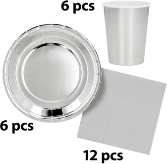 Tafelgerei Set Zilver (24st) Zilver - Grijs