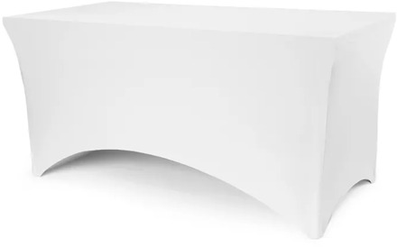 Tafelhoes Wit Stretch Spandex 183x76x74cm Wit - Transparant