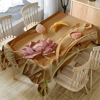 Tafelkleed 3D Bloem Tafelkleed Wasbaar Rechthoekige Thee Tafel Cover Eetkamer Home Decor Keuken Eettafel Doek # RU5