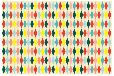Tafelkleed Colorful Diamonds 180x120cm Multikleur - Print