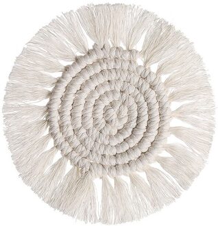 Tafelkleed Cup Pad Pure Handgemaakte Bohemen Tafel Mat Katoen Noord-europa Macrame Antislip Isolatie Matten Vlecht Voor Keuken 18cm
