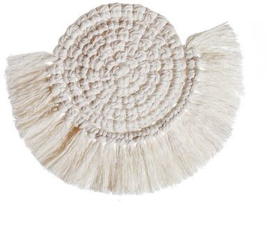 Tafelkleed Cup Pad Pure Handgemaakte Bohemen Tafel Mat Katoen Noord-europa Macrame Antislip Isolatie Matten Vlecht Voor Keuken 9cm