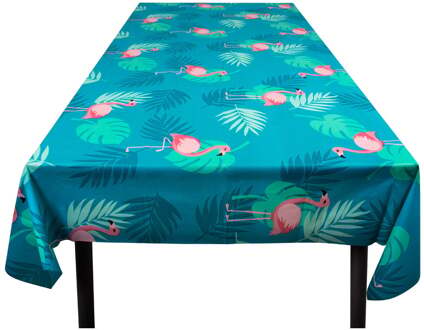 Tafelkleed Flamingo 130 X 180 Cm Polyetheen Blauw