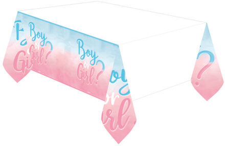 Tafelkleed Gender Reveal 'Boy or Girl' (120x180cm) Multikleur - Print