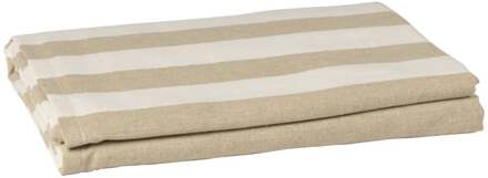 Tafelkleed gestreept groot - wit/beige - 145x320 cm