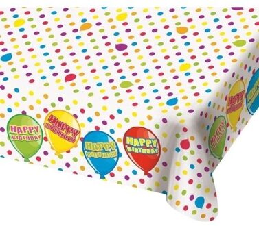 Tafelkleed Happy Birthday - 180 x 130 cm - plastic - tafellaken - verjaardag versiering