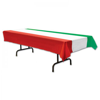 Tafelkleed in vlag kleuren van Italie - 275 x 135 cm - kunststof - Italiaans thema