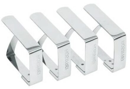 Tafelkleed klem - 4x - RVS - 5 x 4 cm - tafelzeil klemmen